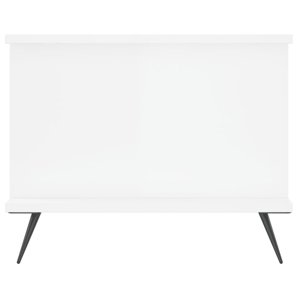 Tavolino da Salotto Bianco Lucido 90x50x40 cm Legno Multistrato 829462