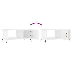 Tavolino da Salotto Bianco Lucido 90x50x40 cm Legno Multistrato 829462