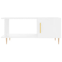 Tavolino da Salotto Bianco Lucido 90x50x40 cm Legno Multistrato 829478