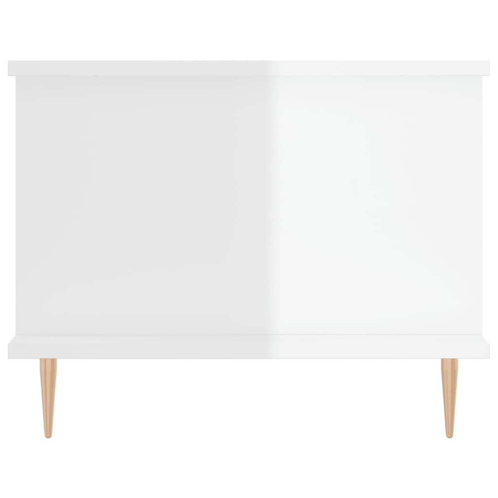 Tavolino da Salotto Bianco Lucido 90x50x40 cm Legno Multistrato 829478