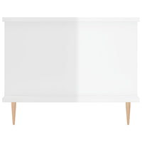 Tavolino da Salotto Bianco Lucido 90x50x40 cm Legno Multistrato 829478