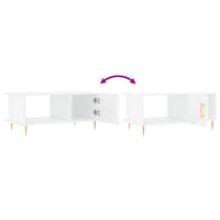 Tavolino da Salotto Bianco Lucido 90x50x40 cm Legno Multistrato 829478