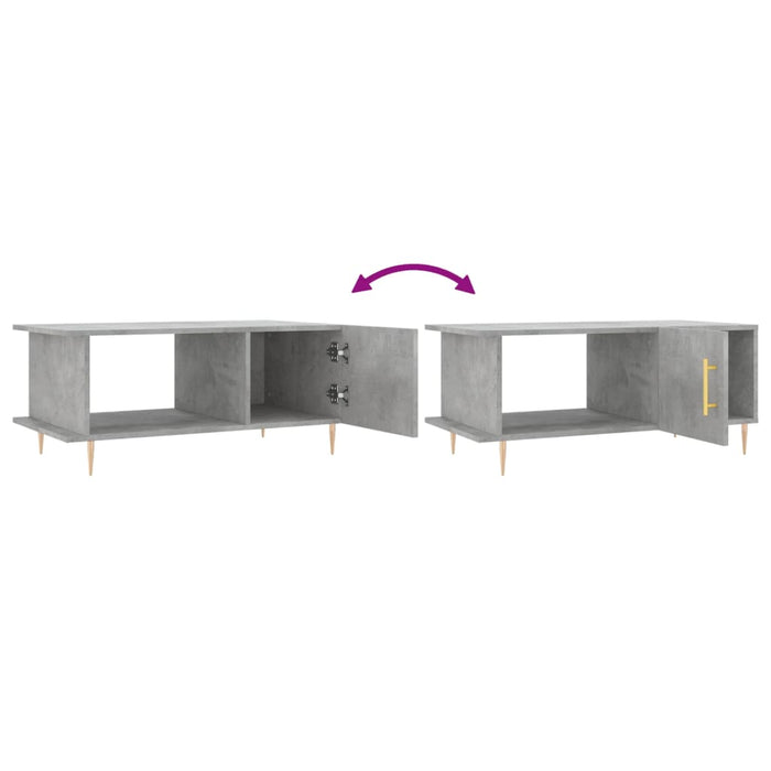 Tavolino da Salotto Grigio Cemento 90x50x40cm Legno Multistrato 829480