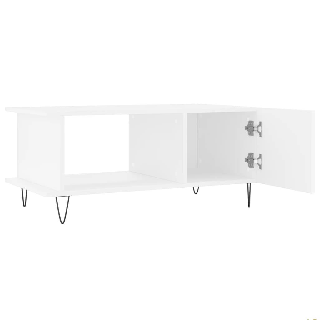 Tavolino da Salotto Bianco 90x50x40 cm in Legno Multistrato 829484