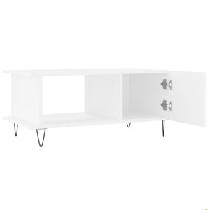 Tavolino da Salotto Bianco 90x50x40 cm in Legno Multistrato 829484