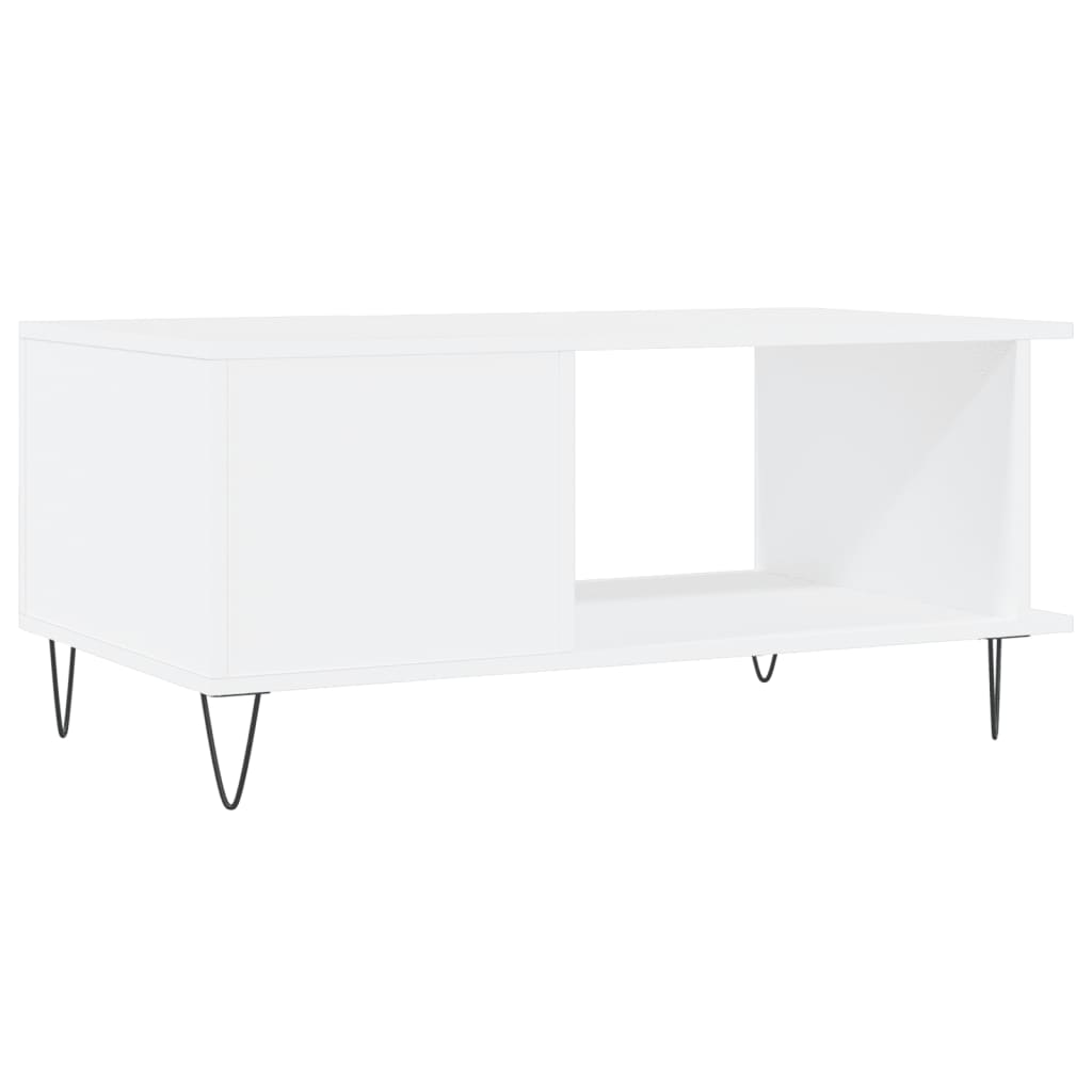 Tavolino da Salotto Bianco 90x50x40 cm in Legno Multistrato 829484