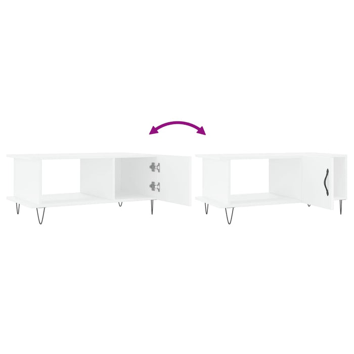 Tavolino da Salotto Bianco 90x50x40 cm in Legno Multistrato 829484