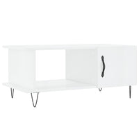 Tavolino da Salotto Bianco Lucido 90x50x40 cm Legno Multistrato 829486