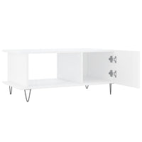 Tavolino da Salotto Bianco Lucido 90x50x40 cm Legno Multistrato 829486