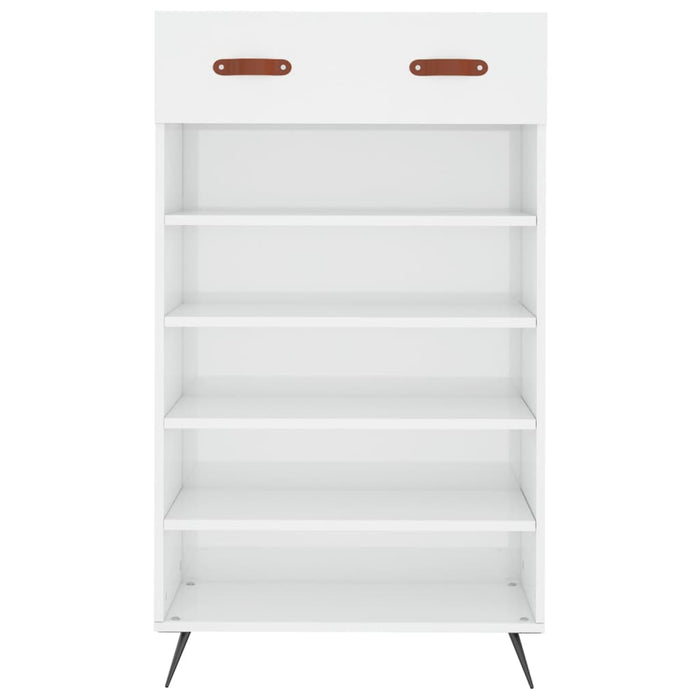 Scarpiera Bianco Lucido 60x35x105 cm in Legno Multistrato 829582