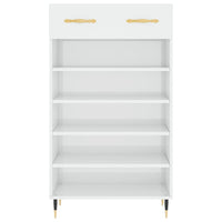 Scarpiera Bianco Lucido 60x35x105 cm in Legno Multistrato