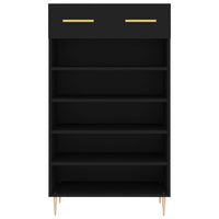 Scarpiera Nera 60x35x105 cm in Legno Multistrato 829597