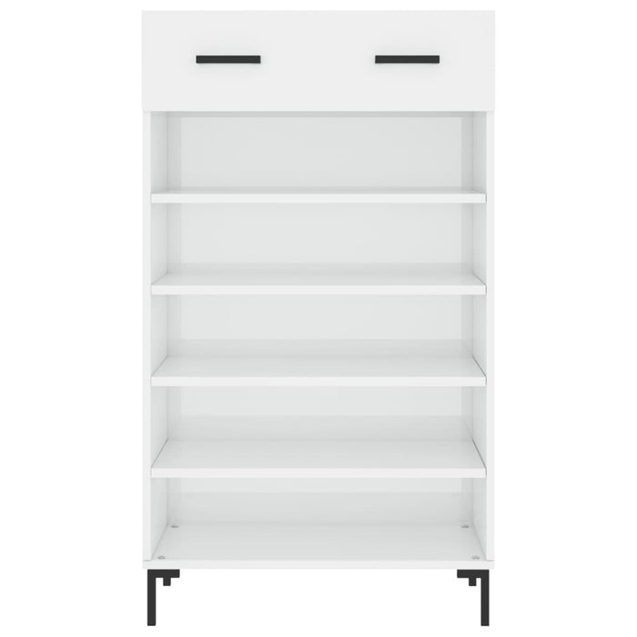 Scarpiera Bianco Lucido 60x35x105 cm in Legno Multistrato