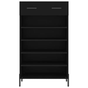 Scarpiera Nera 60x35x105 cm in Legno Multistrato