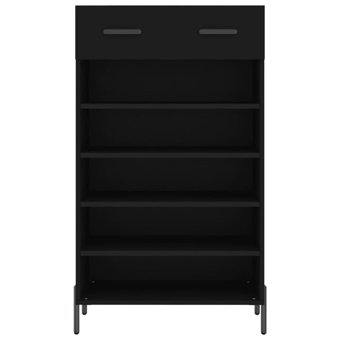 Scarpiera Nera 60x35x105 cm in Legno Multistrato 829621