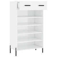 Scarpiera Bianco Lucido 60x35x105 cm in Legno Multistrato 829622
