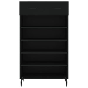 Scarpiera Nera 60x35x105 cm in Legno Multistrato 829629