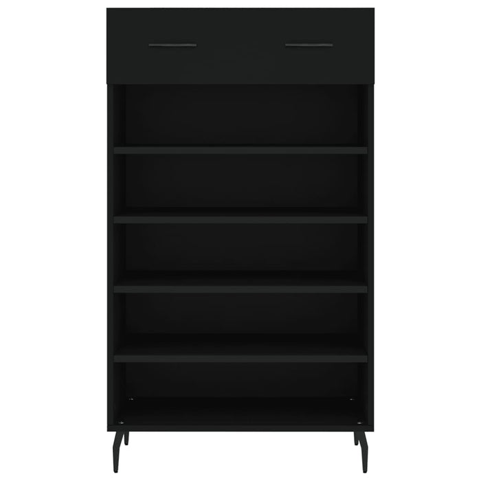 Scarpiera Nera 60x35x105 cm in Legno Multistrato 829629