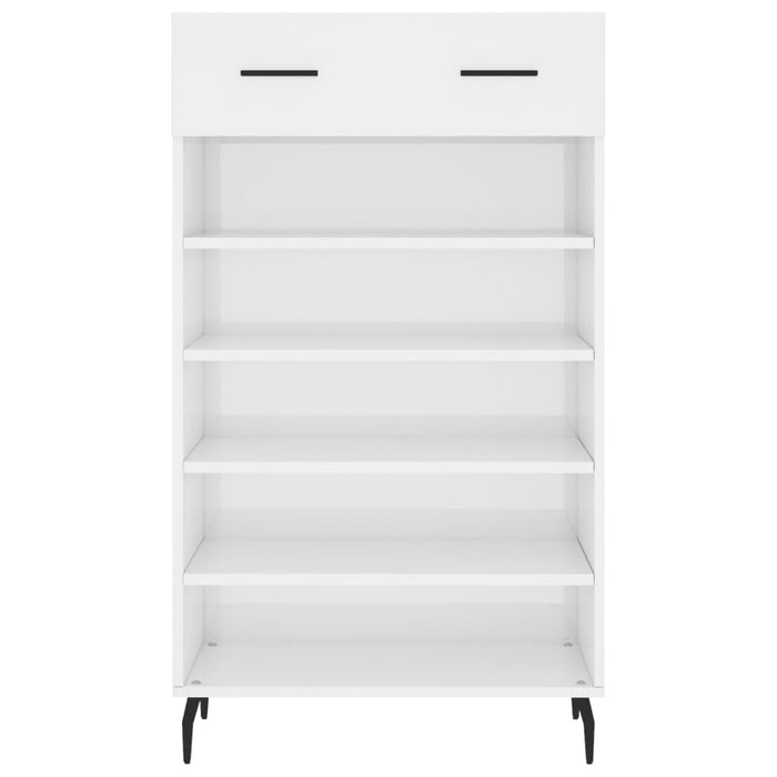 Scarpiera Bianco Lucido 60x35x105 cm in Legno Multistrato 829630