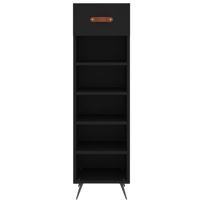 Scarpiera Nera 30x35x105 cm in Legno Multistrato 829645