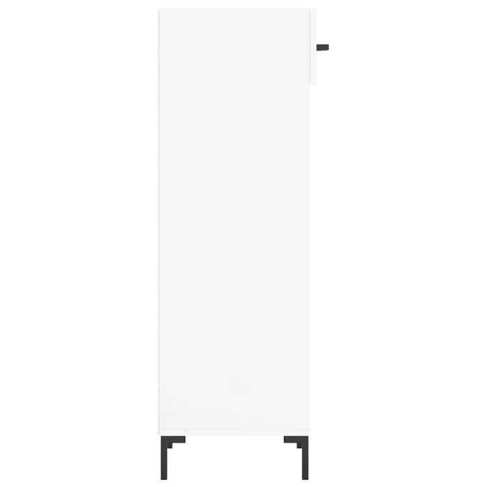 Scarpiera Bianco Lucido 30x35x105 cm in Legno Multistrato 829678