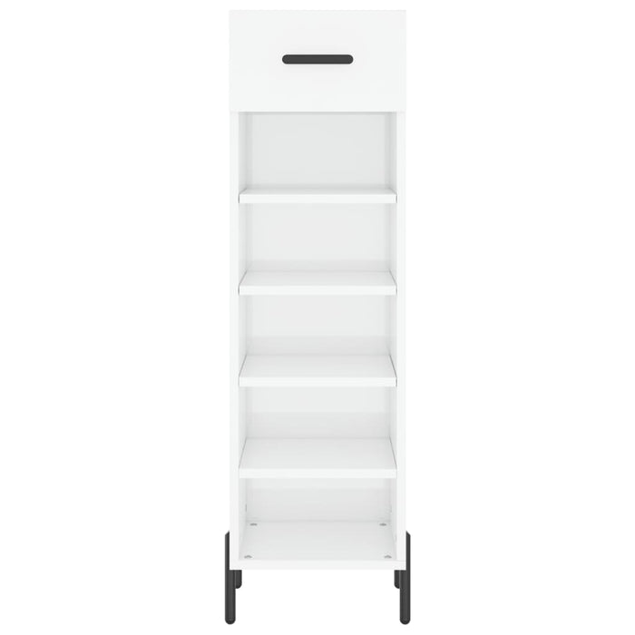 Scarpiera Bianco Lucido 30x35x105 cm in Legno Multistrato 829686