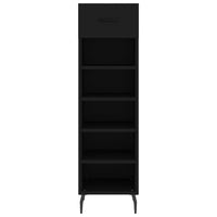 Scarpiera Nera 30x35x105 cm in Legno Multistrato 829693