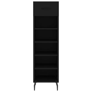 Scarpiera Nera 30x35x105 cm in Legno Multistrato 829693