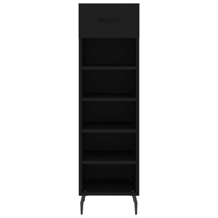 Scarpiera Nera 30x35x105 cm in Legno Multistrato 829693