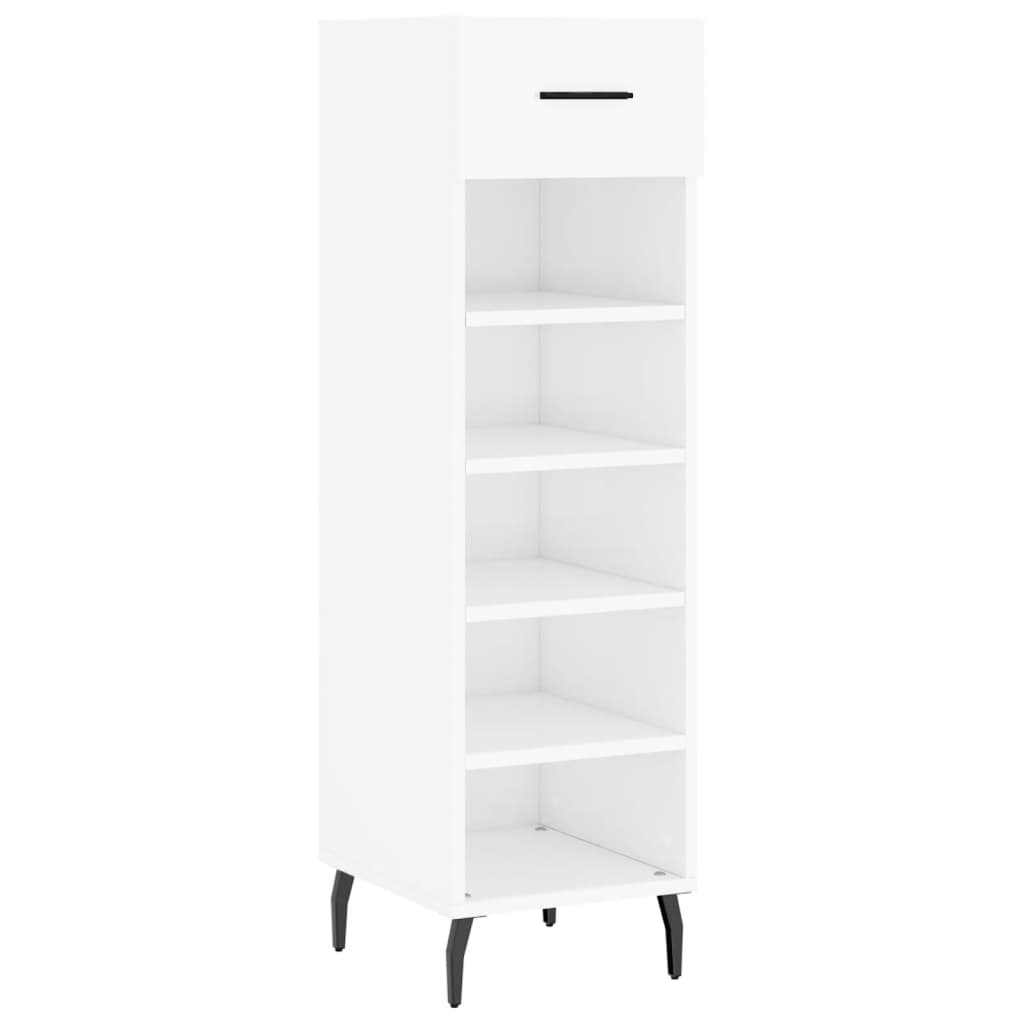 Scarpiera Bianco Lucido 30x35x105 cm in Legno Multistrato 829694