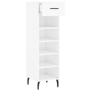 Scarpiera Bianco Lucido 30x35x105 cm in Legno Multistrato 829694