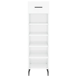 Scarpiera Bianco Lucido 30x35x105 cm in Legno Multistrato