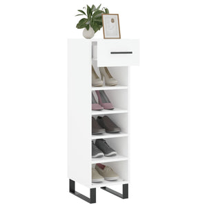 Scarpiera Bianca 30x35x105 cm in Legno Multistrato 829700