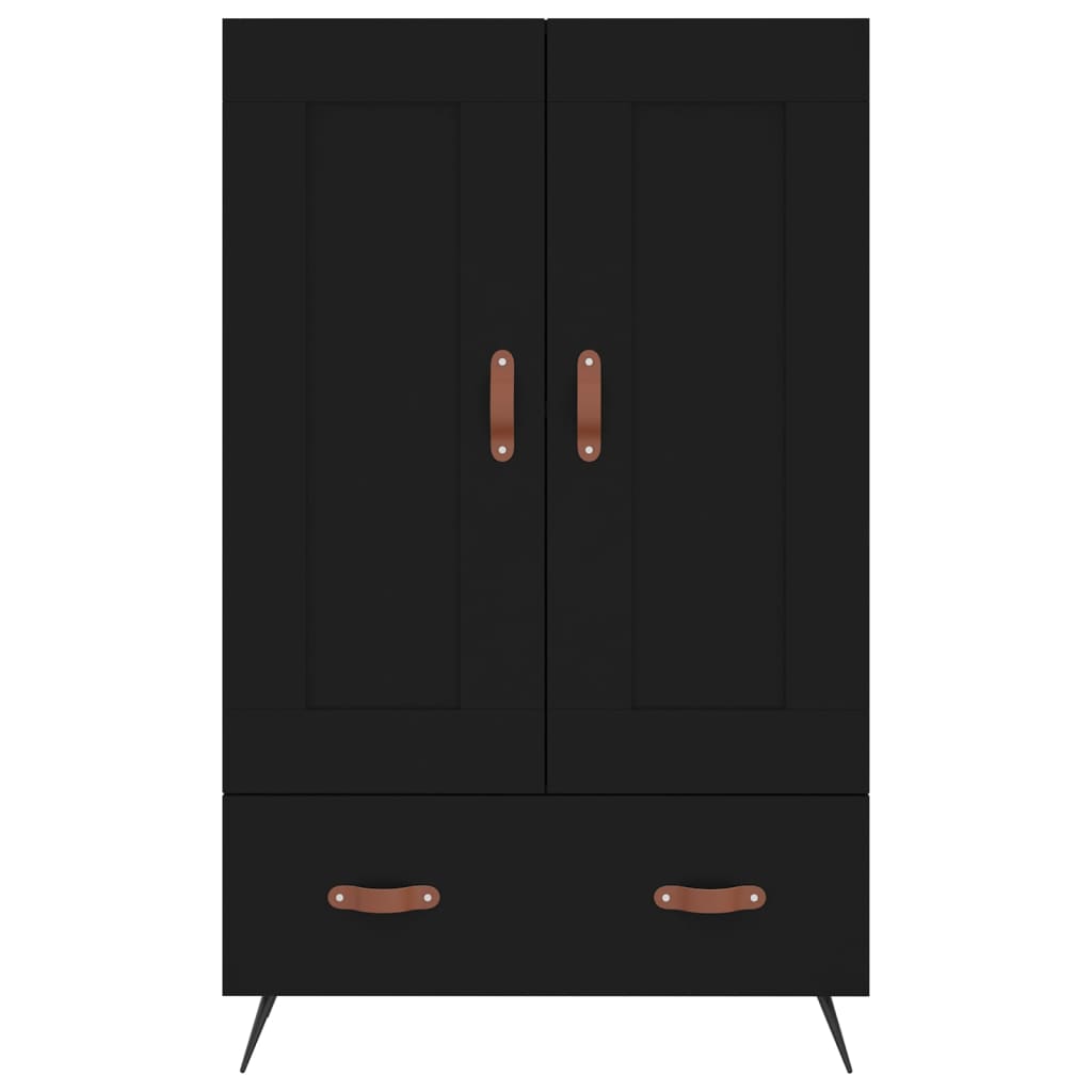 Credenza Nera 69,5x31x115 cm in Legno Multistrato 830293