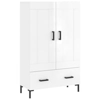 Credenza Bianco Lucido 69,5x31x115 cm in Legno Multistrato 830326