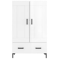 Credenza Bianco Lucido 69,5x31x115 cm in Legno Multistrato 830326