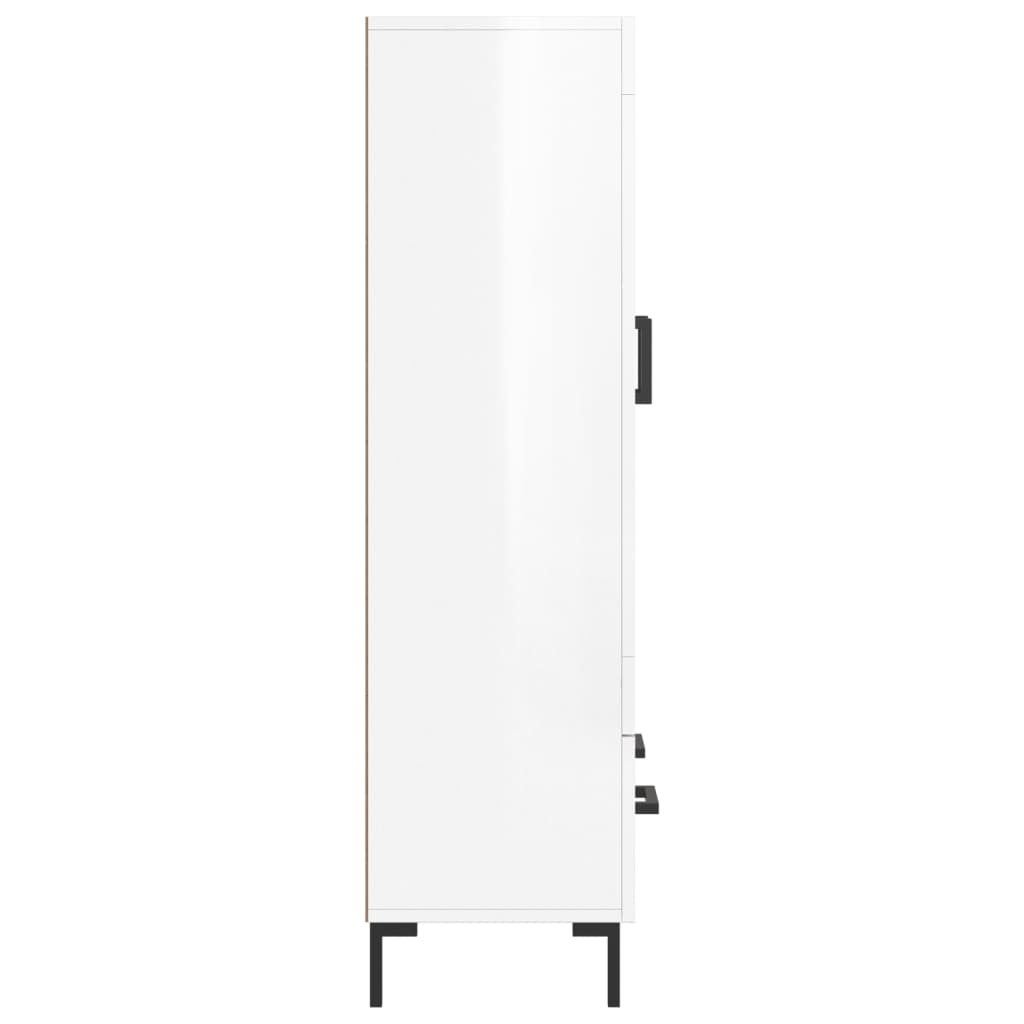 Credenza Bianco Lucido 69,5x31x115 cm in Legno Multistrato 830326