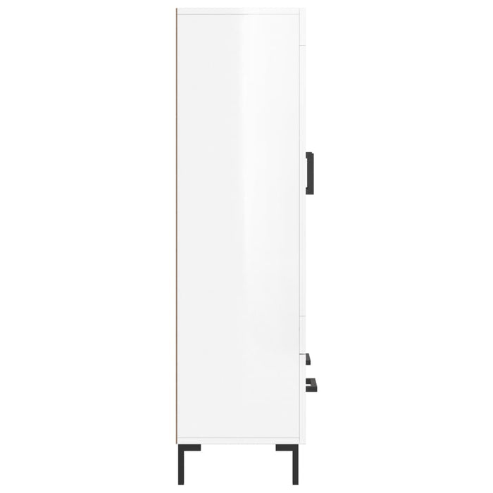 Credenza Bianco Lucido 69,5x31x115 cm in Legno Multistrato 830326