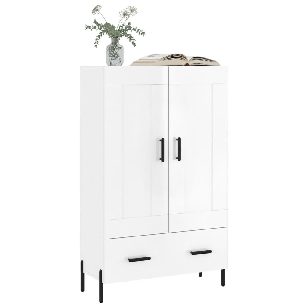 Credenza Bianco Lucido 69,5x31x115 cm in Legno Multistrato 830334