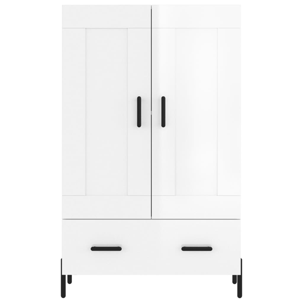 Credenza Bianco Lucido 69,5x31x115 cm in Legno Multistrato 830334