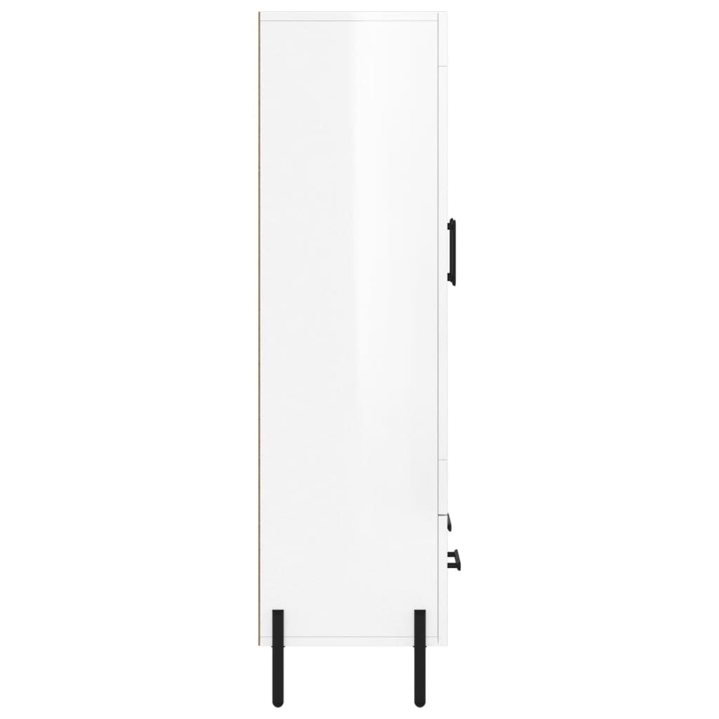 Credenza Bianco Lucido 69,5x31x115 cm in Legno Multistrato 830334