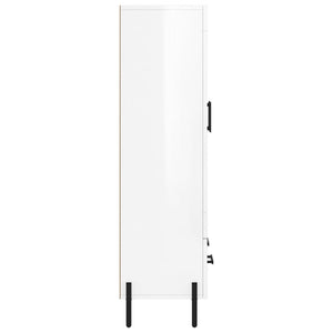 Credenza Bianco Lucido 69,5x31x115 cm in Legno Multistrato 830334