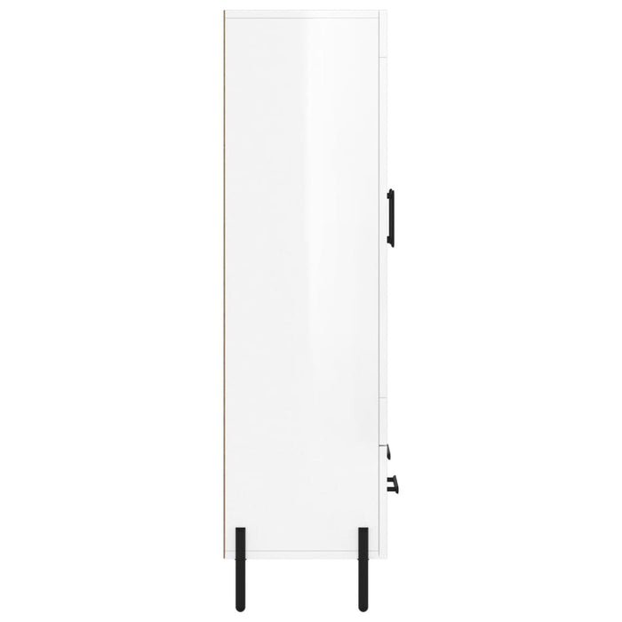 Credenza Bianco Lucido 69,5x31x115 cm in Legno Multistrato 830334