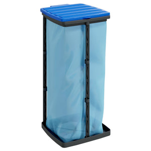 Porta Sacchi Spazzatura 2 pz Nero e Blu 60 L in PP 154979