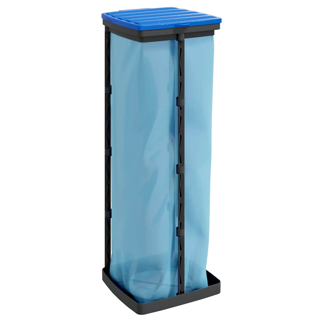 Porta Sacchi Spazzatura 2 pz Nero e Blu 120 L in PP 154980