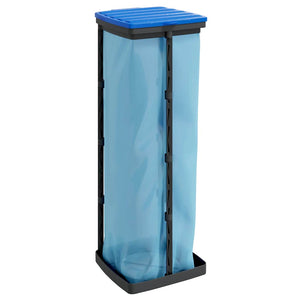 Porta Sacchi Spazzatura 2 pz Nero e Blu 120 L in PP 154980