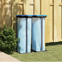 Porta Sacchi Spazzatura 2 pz Nero e Blu 120 L in PP 154980