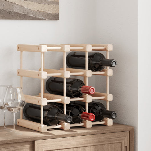 Portabottiglie Vino 12 Bottiglie 36x23x36cm Legno Massello Pinocod mxl 107021