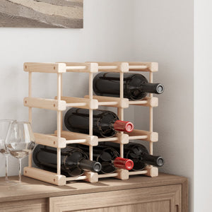 Portabottiglie Vino 12 Bottiglie 36x23x36cm Legno Massello Pino 353750