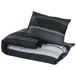 Set Copripiumino Nero e Bianco 240x220 cm in Cotone 136494